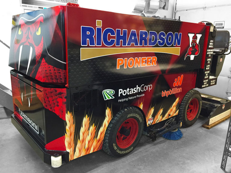 Printing Service Decals Full Vehicle Wrap on Zamboni